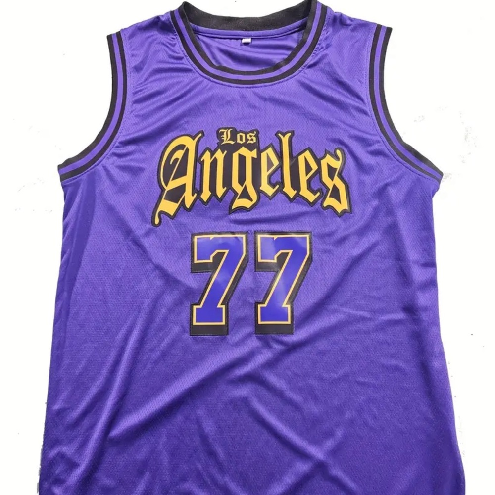 Los Angeles Lakers Luka Doncic Stitched Basketball Jersey Purple Men's - Picture 4 of 10